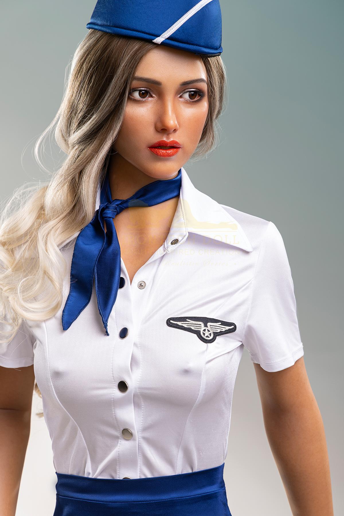 Siliconen sekspop Chloé | Sexy blonde stewardess sexdoll