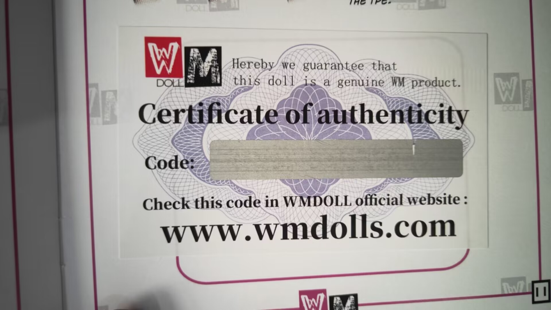 WM Certificaat van Echtheid