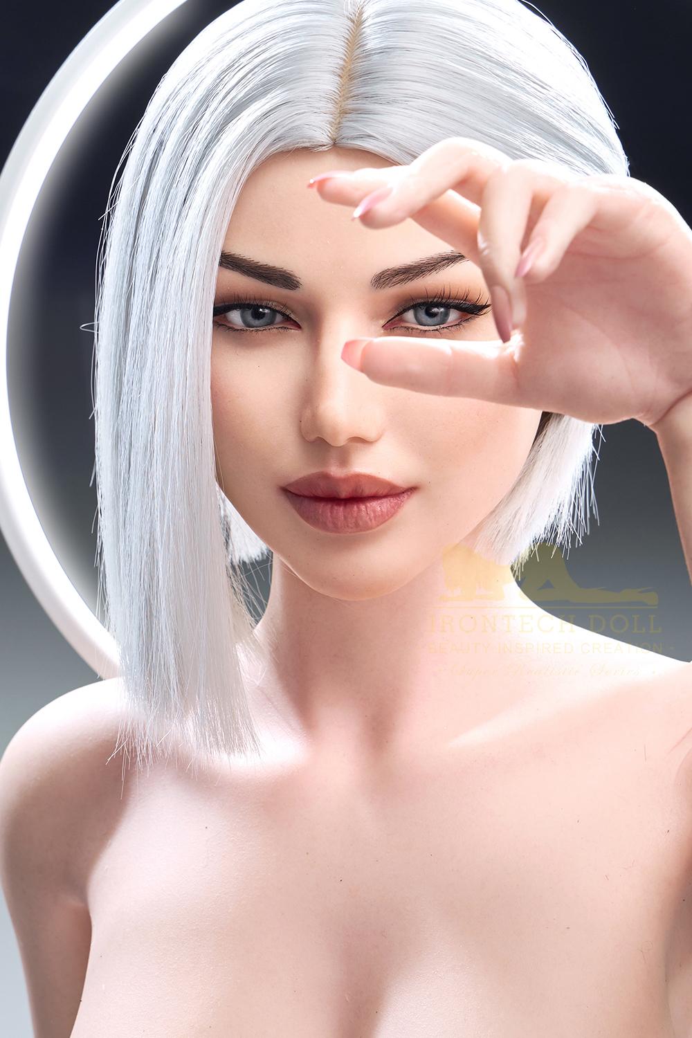 Siliconen sekspop Celine | Sexdoll met wit haar