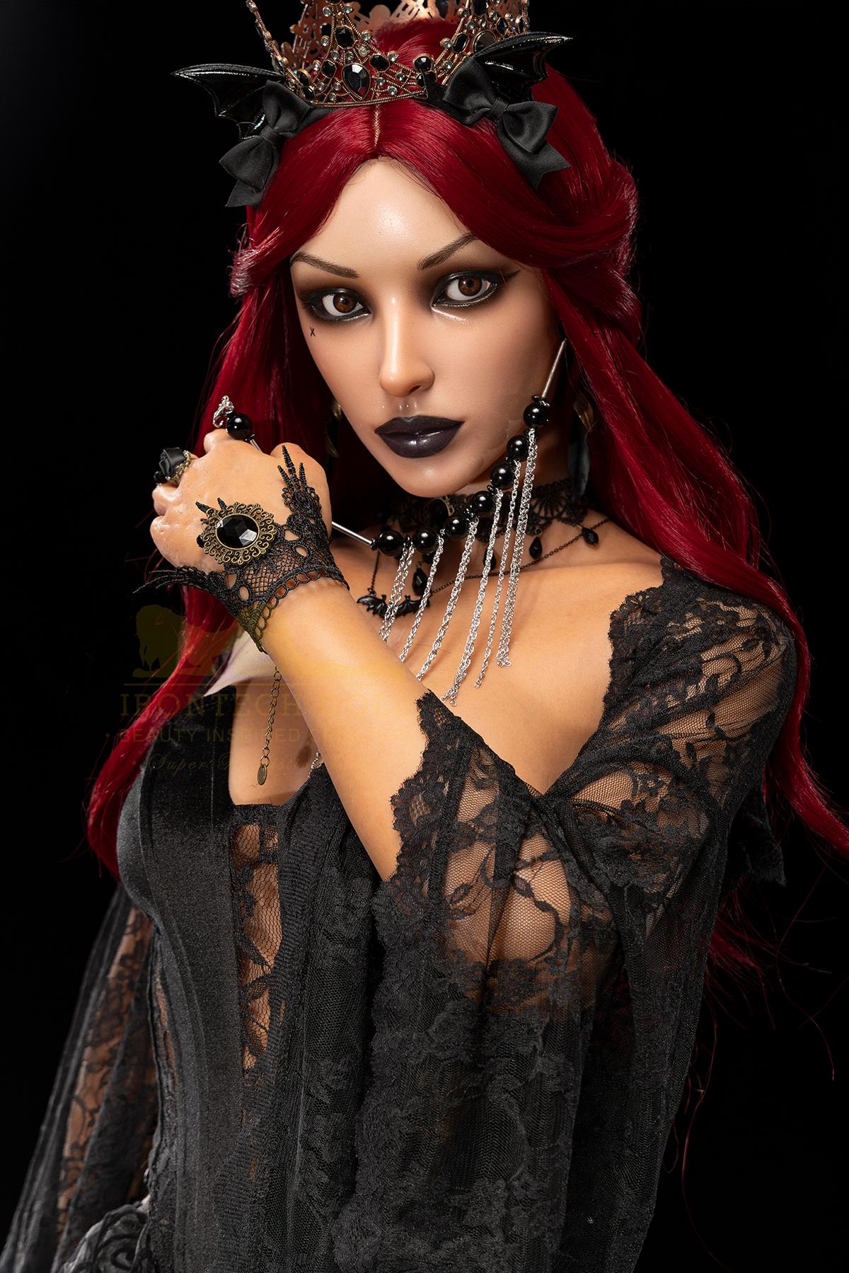Siliconen sekspop Lilith | Gotische sexdoll met rood haar 